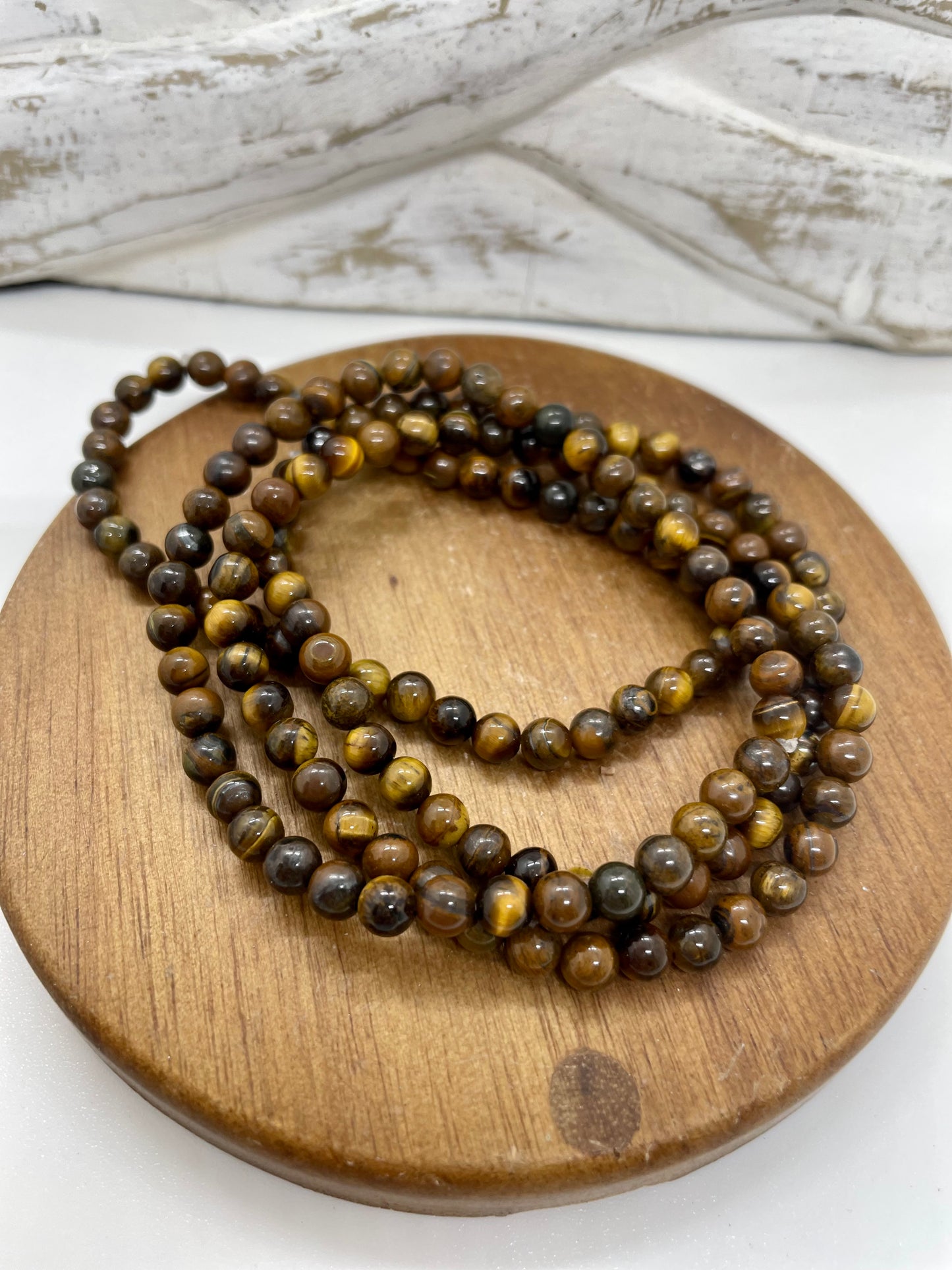 Thin beaded tigers eye bracelet