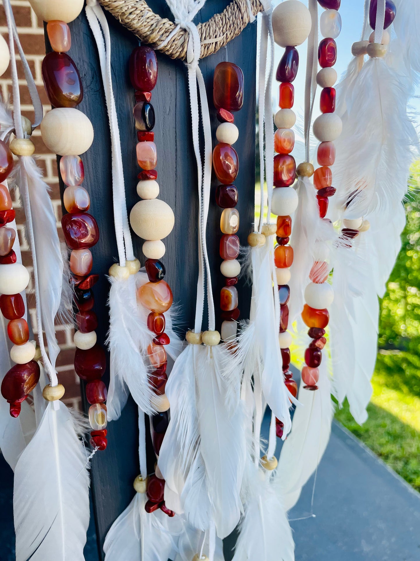 Carnelian heart boho dream catcher