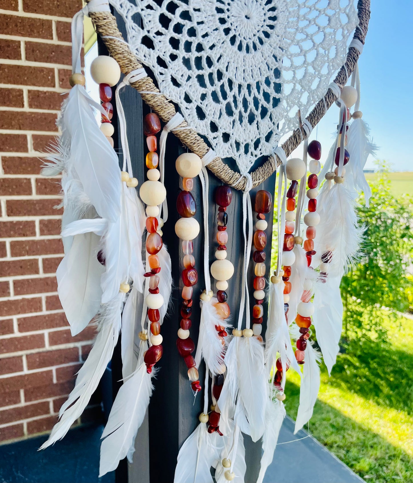 Carnelian heart boho dream catcher