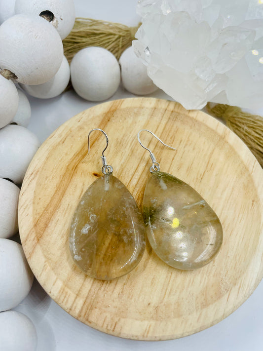 Large smokey Quartz drop dangles, By TBOS