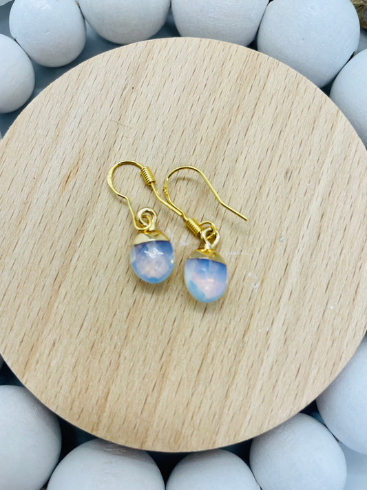 Opalite dangles, by TBOS ( with hypoallergenic findings )