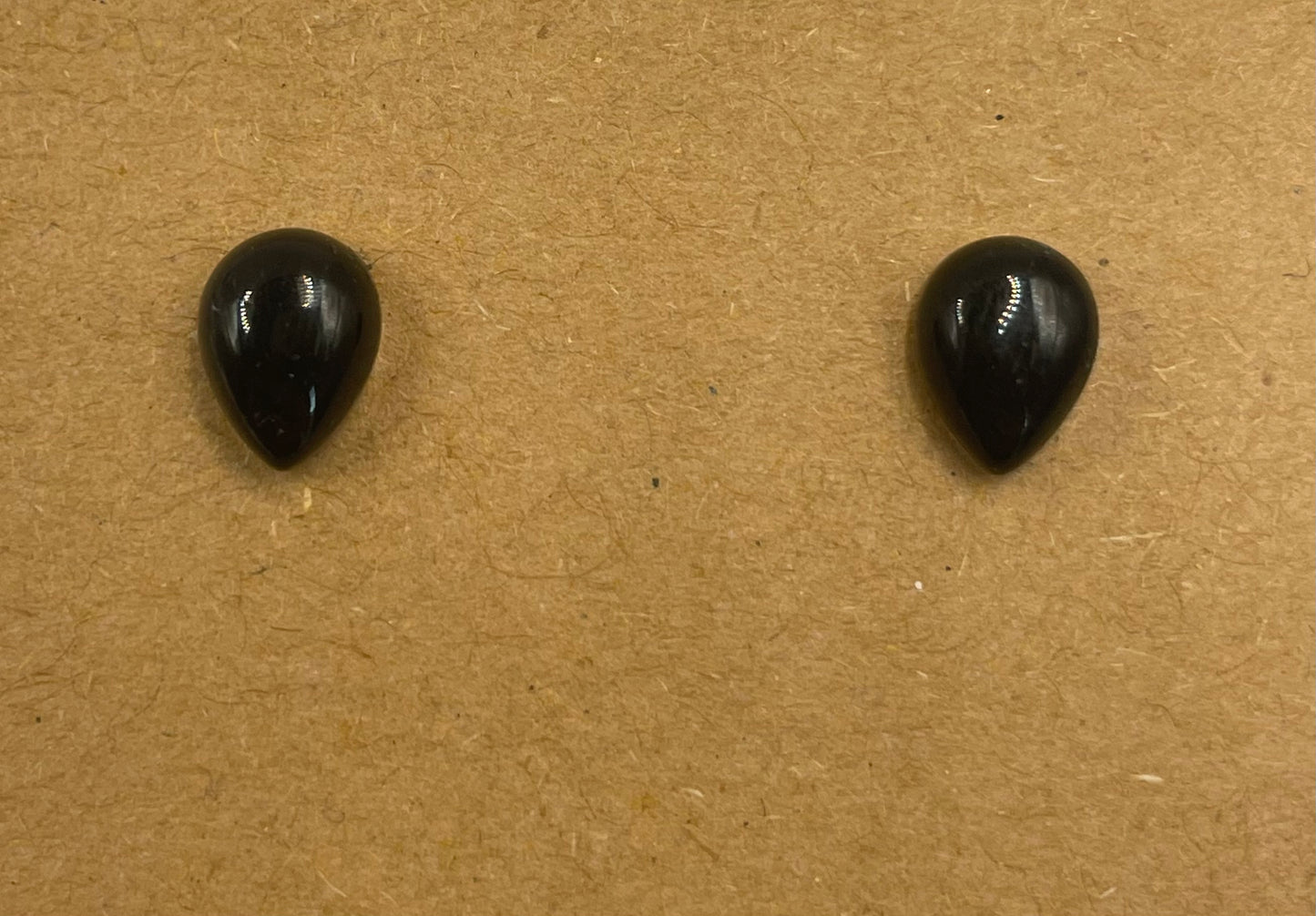 Black obsidian tear drop stud, By TBOS