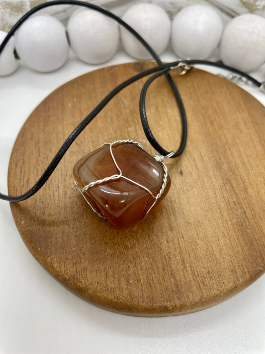 Carnelian tumble necklace