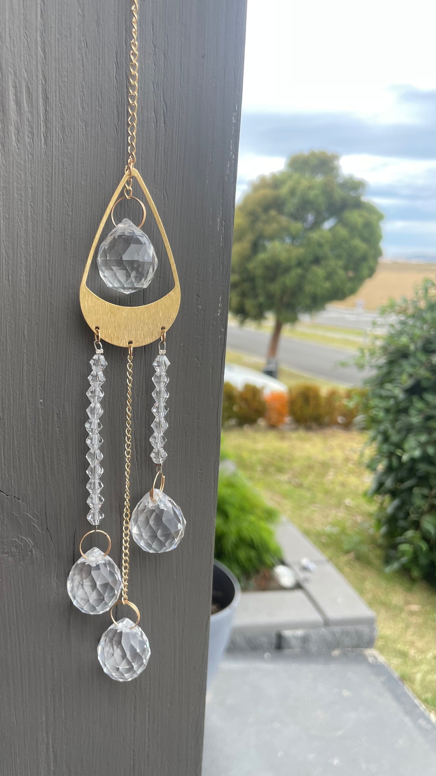 Tear drop crystal suncatcher clear