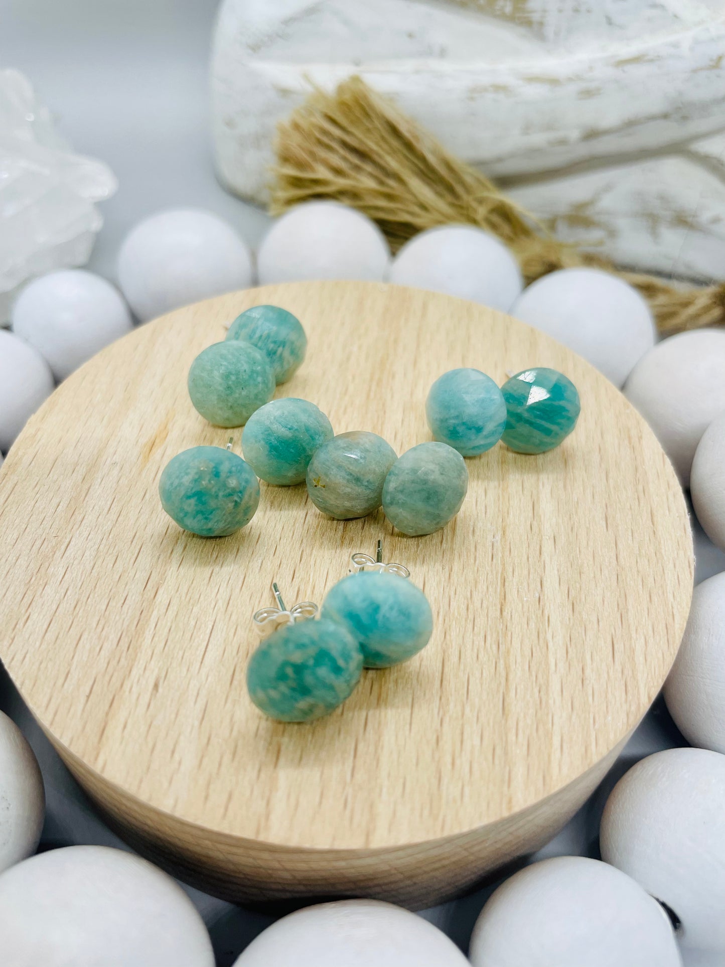 Amazonite studs ( with sterling silver findings 925), by TBOS