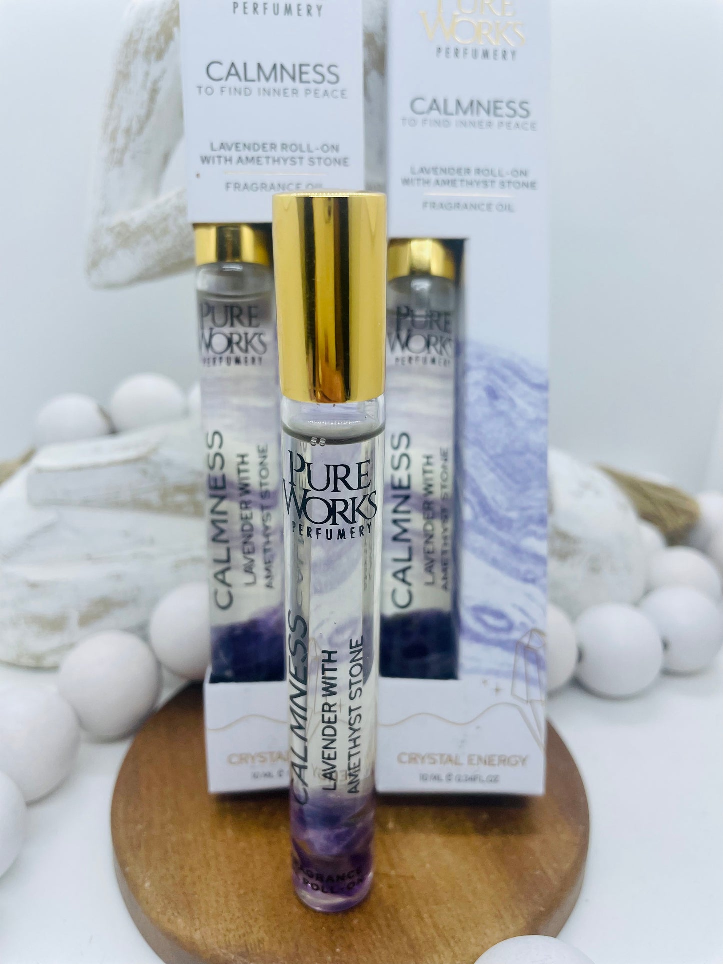 Crystal infused essential oil roller