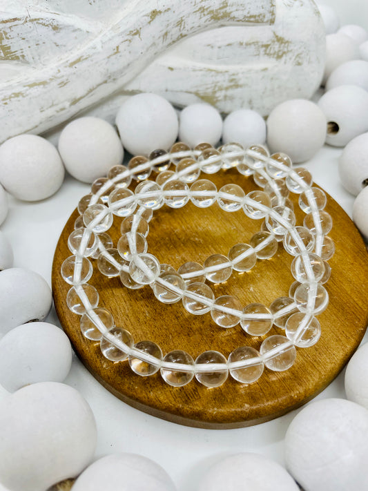 Clear Quartz Beaded Bracelet 8mm