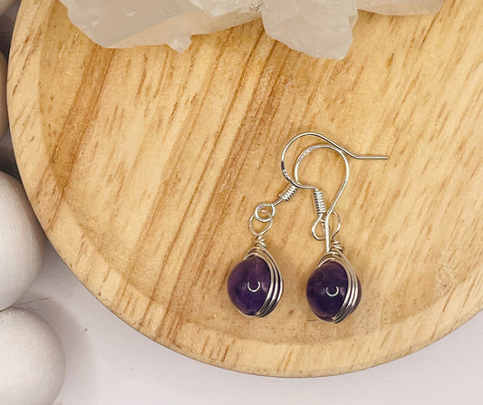 Amethyst wire wrapped dangle, By TBOS